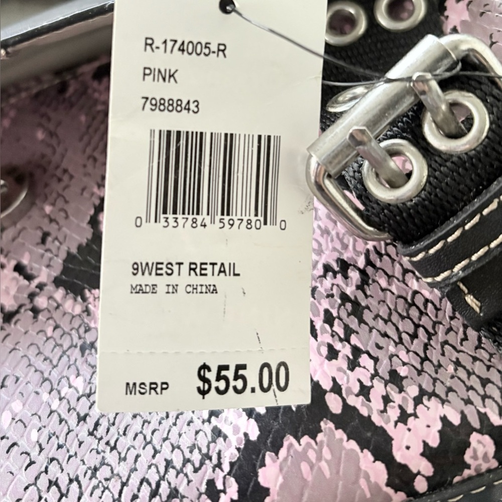 NWT Nine West Pink & black Snakeskin Purse Vintage Y2K spacious various pockets - Picture 5 of 15